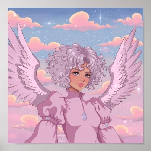 Pink angel poster