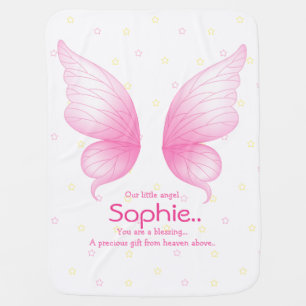 Pink Angel Wings Baby Blanket