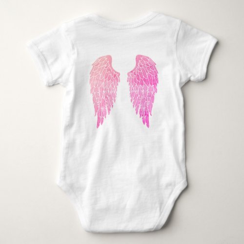 Pink Angel Wings Baby Bodysuit