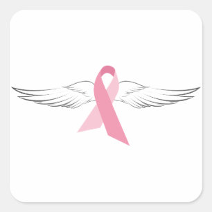 Pink Angel Wings Square Sticker
