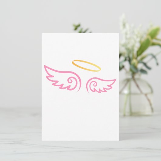 Pink Angel Wings with Halo (Standing Front)