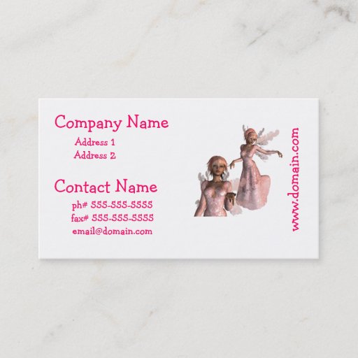 Customizable Pink Angels Business Cards