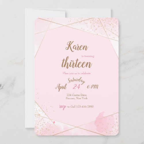 Pink Angles Birthday Party Invitations