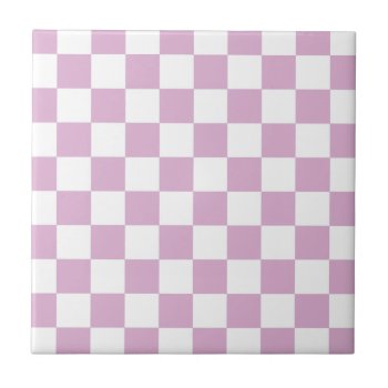 Pink Angora Checkerboard Tile by LokisColors at Zazzle
