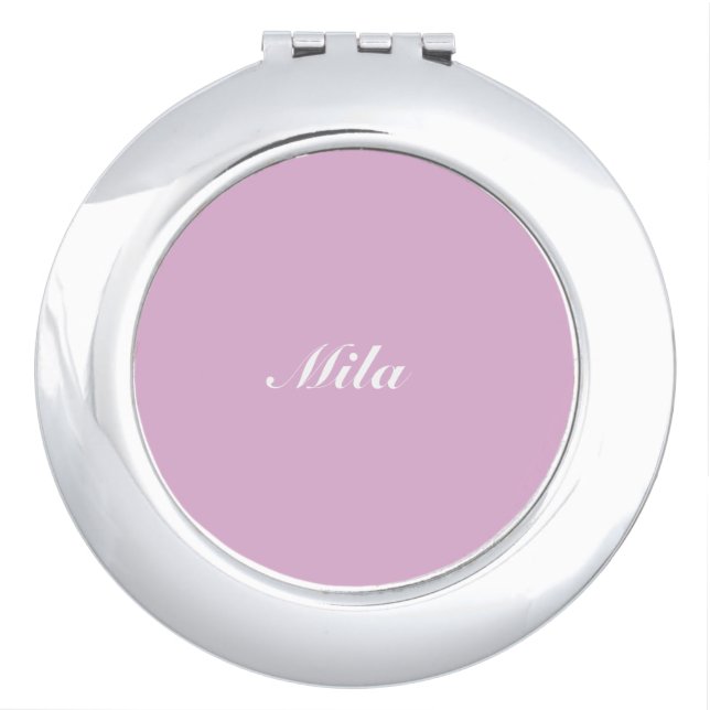 Pink Angora Personalized Compact Mirror (Front)