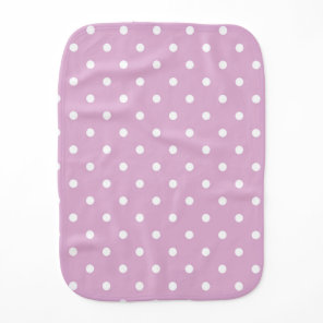 Pink Angora Polka Dot Baby Burp Cloth
