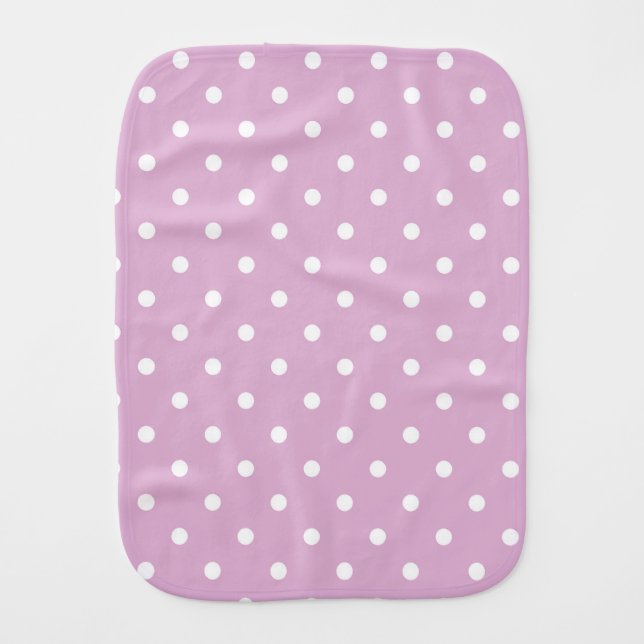 Pink Angora Polka Dot Baby Burp Cloth (Front)