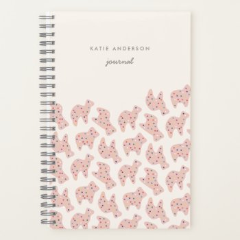 Pink Animal Cookies With Sprinkles Journal by AmberBarkley at Zazzle