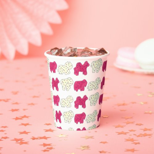 Pink Animal Crackers Cookies Circus Birthday Party Paper Cups