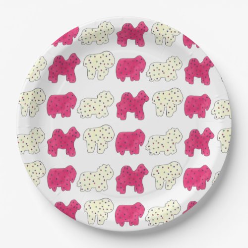 Pink Animal Crackers Cookies Circus Birthday Party Paper Plates