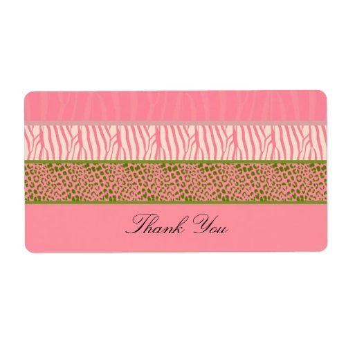 Pink Animal Fur Print Label