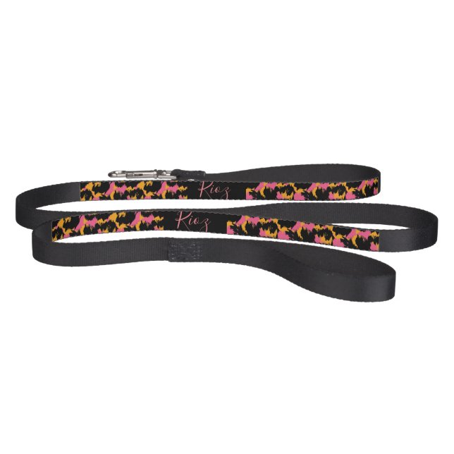 Pink Animal  Pattern Black Name     P Pet Leash (Full)