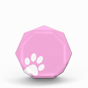 pink animal pet paw print award