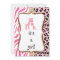 pink animal print baby shower invitation