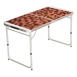PINK ANIMAL PRINT BEER PONG TABLE