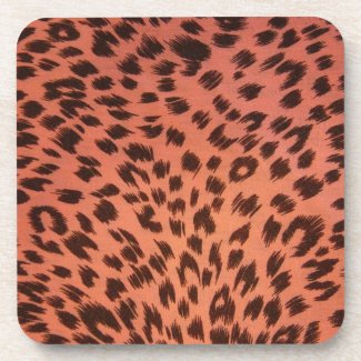 PINK ANIMAL PRINT BEVERAGE COASTER