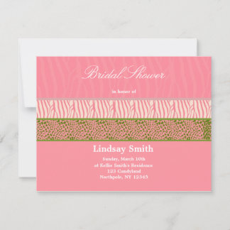 Pink Animal Print Bridal Shower Invitation