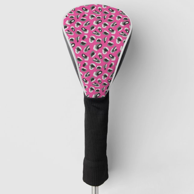Pink Animal Print/Camo Golf Head Cover (Front)