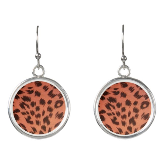 PINK ANIMAL PRINT  EARRINGS (Front)