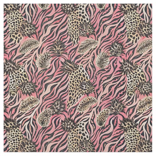 Pink Animal Print Fusion - Seamless Pattern Fabric