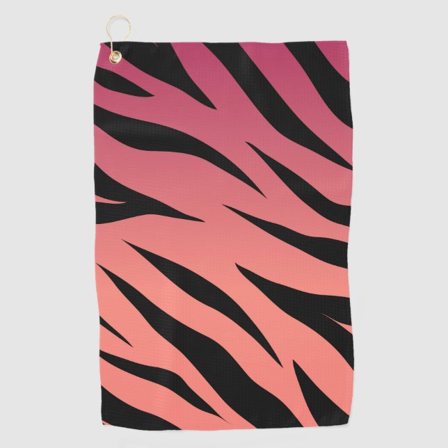 Pink Animal Print Golf Towel (Front)