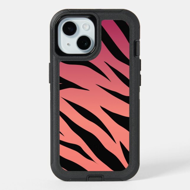 Pink Animal Print iPhone 15 Case (Back)