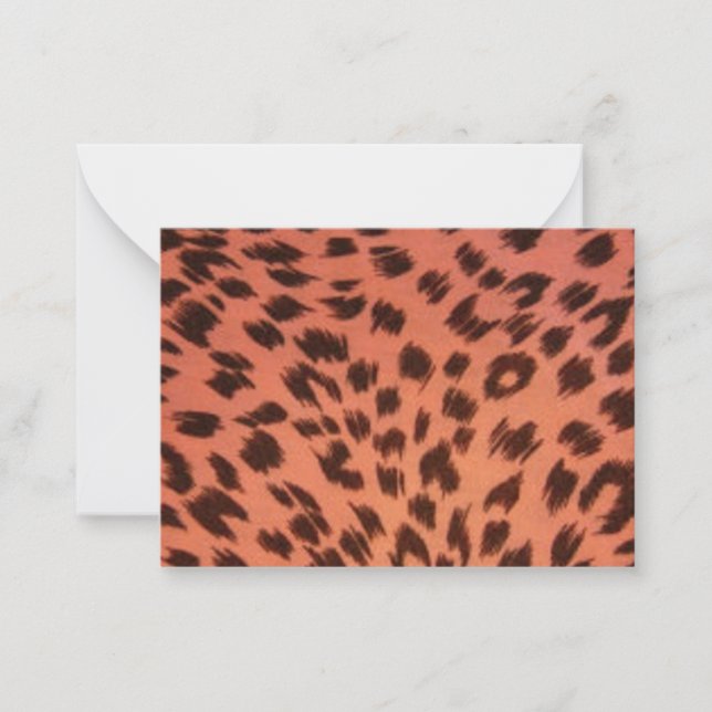 PINK ANIMAL PRINT  NOTE CARD (Front)
