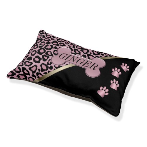 Pink Animal Print _ Personalized Pet Bed