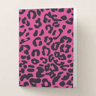 Pink Animal Print Pocket Folder