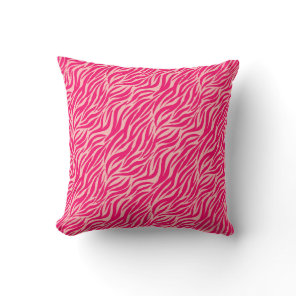 Pink Animal Print Tiger Throw Pillow