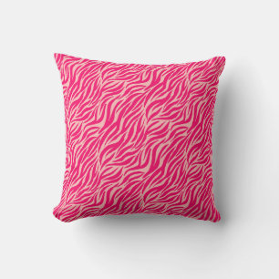 Pink Animal Print Tiger Throw Pillow