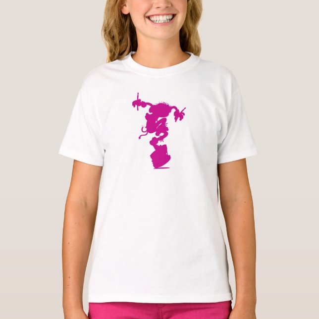 Pink Animal Silhouette Drumming Disney T-Shirt (Front)