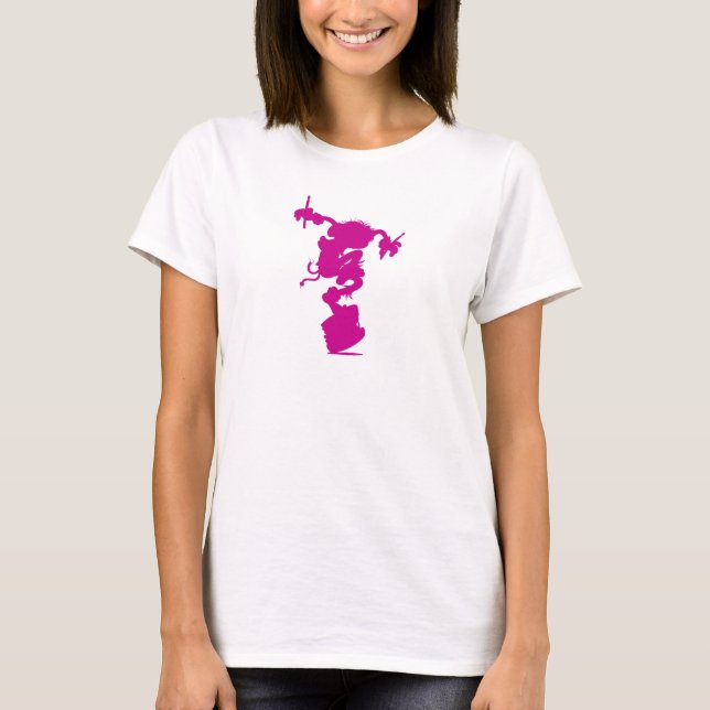 Pink Animal Silhouette Drumming Disney T-Shirt (Front)