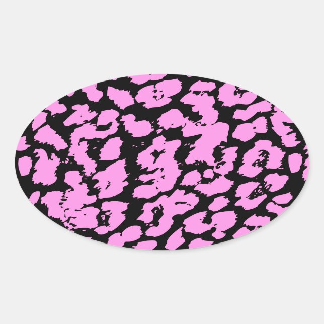 Pink Animal Spots Oval Sticker (Front)