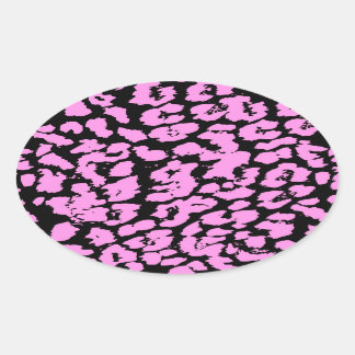 Pink Animal Spots Oval Sticker