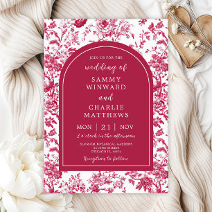 Pink Antique Chinoiserie Wedding Invitation