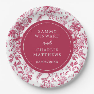 Pink Antique Chinoiserie Wedding Paper Plates
