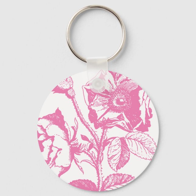 Pink Antique Rose Keychain (Front)