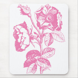 Pink Antique Rose Mouse Pad