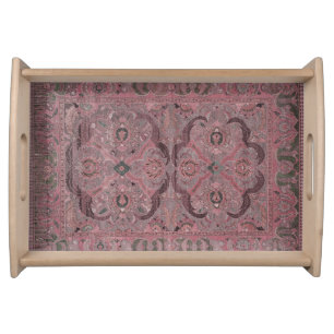 Pink Antique Rug Serving Tray