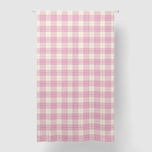 Pink & Antique White Plaid 84" Blackout Curtains