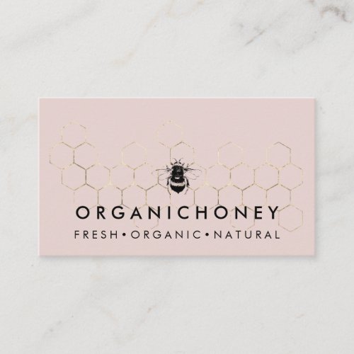 Pink Apiarist Honey Gold Bumble Bee Honeycomb Business Card