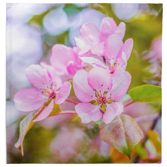 Pink Apple Blossom Napkin (Front)