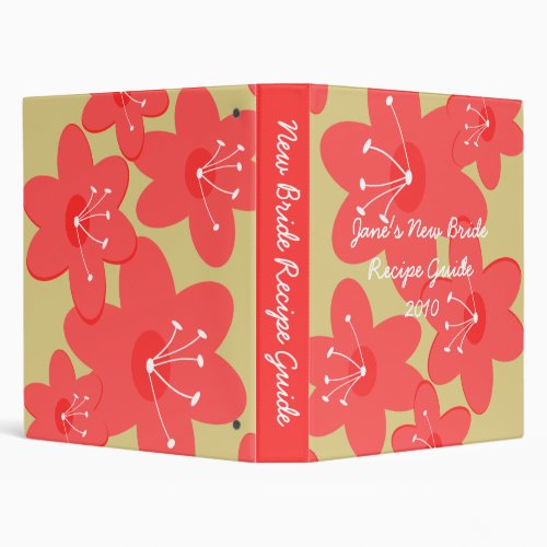 Pink Apple Blossom New Bride Recipe Guide Binder