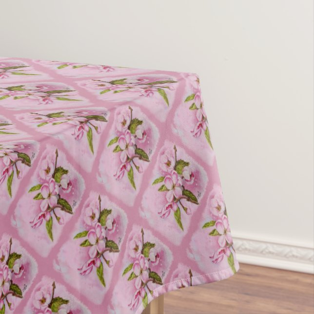 PINK APPLE BLOSSOMS DECOR TABLECLOTH (In Situ)