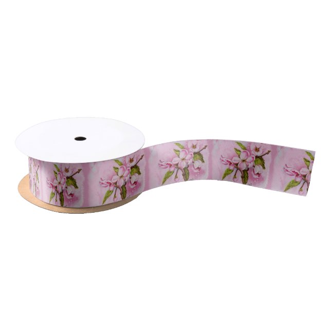 PINK APPLE BLOSSOMS RIBBON (Spool)