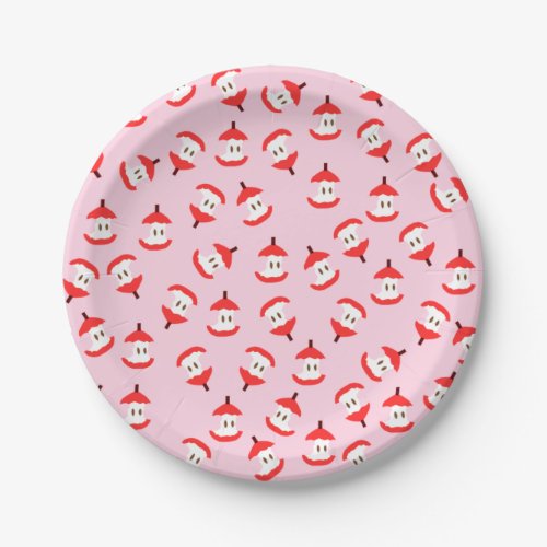 Pink Apple Core Paper Plates