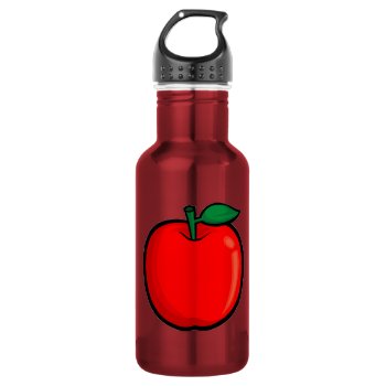 Pink Apple Water Bottle by CreativeCovers at Zazzle
