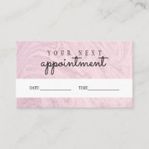 Pink Appointment Remind Card Your Next Visit