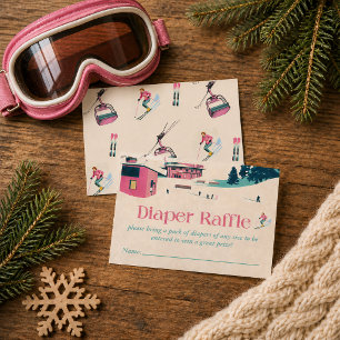 Pink Après Bébé Baby Shower Diaper Raffle Insert